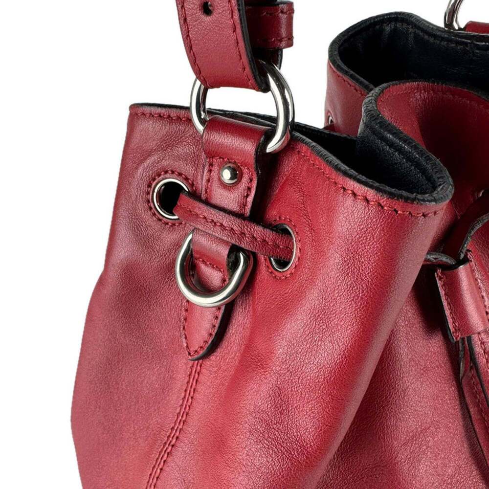PRADA Red Leather Shoulder Bag - Picture 6 of 14